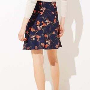 NWT LOFT Floral Pointe Flippy Skirt-Elastic Waist!